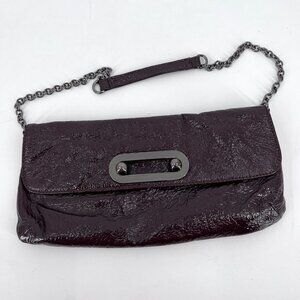 HOBO International Brown Patent Clutch Style Shoulder‎ Bag Wallet Interior